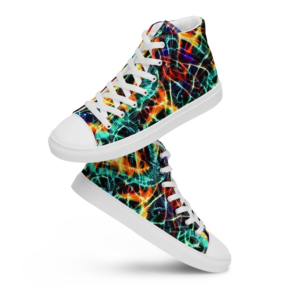 Afterdark Feathers on Men's High Top Canvas Shoes — Front