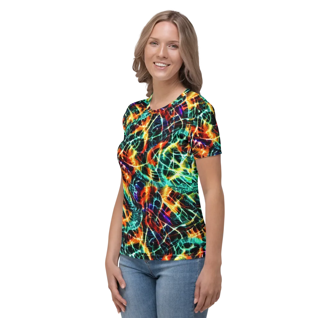 Afterdark Feathers on Women's Crew Neck T-Shirt — Left