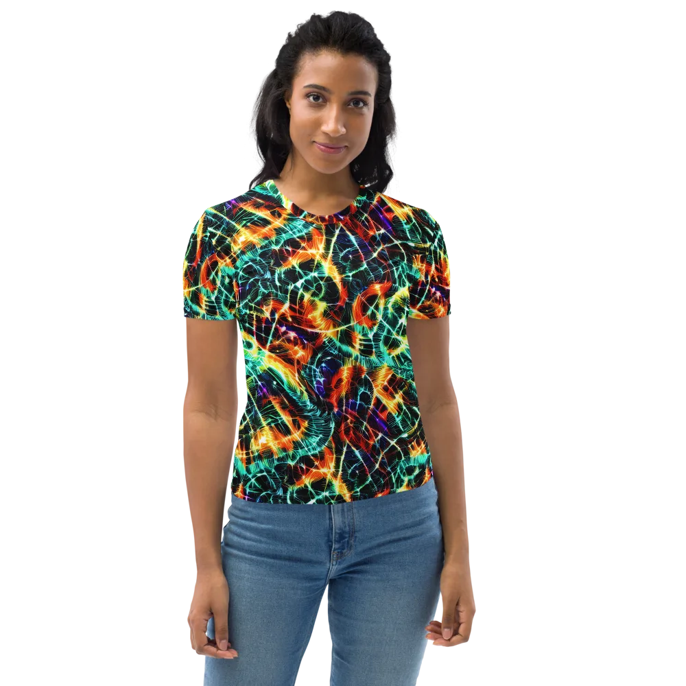 Afterdark Feathers on Women's Crew Neck T-Shirt — Front