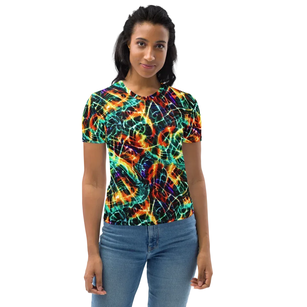 Afterdark Feathers on Women's Crew Neck T-Shirt — Front
