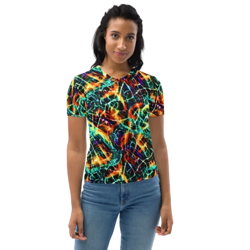 Afterdark Feathers on a Women's Crew Neck T-Shirt
