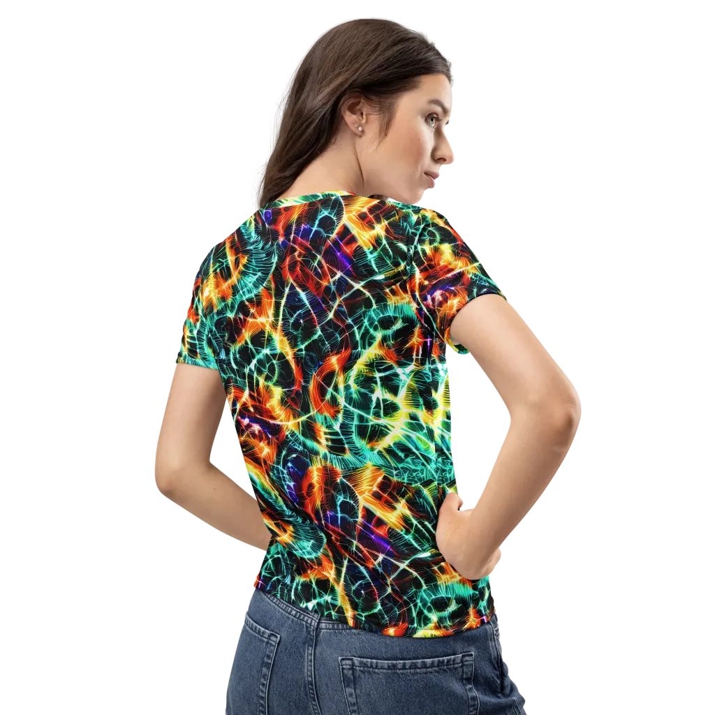 Afterdark Feathers on Women's Crew Neck T-Shirt — Back