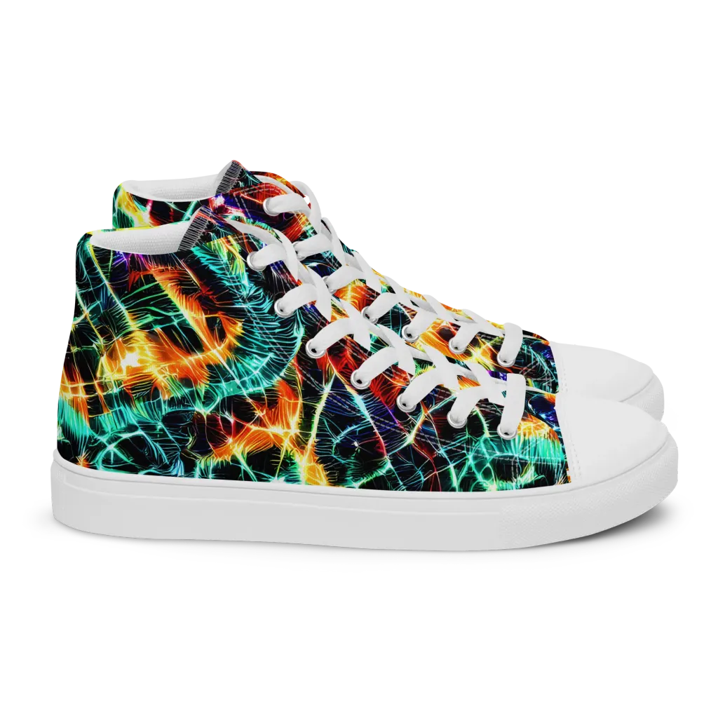 Afterdark Feathers on Women's High Top Canvas Shoes — Right