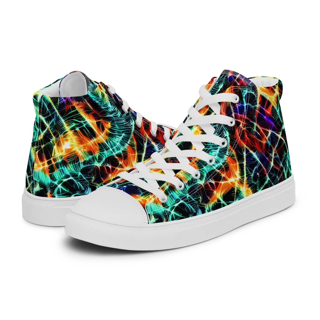 Afterdark Feathers on Women's High Top Canvas Shoes — Left