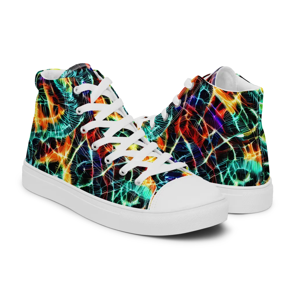 Afterdark Feathers on Women's High Top Canvas Shoes — Right