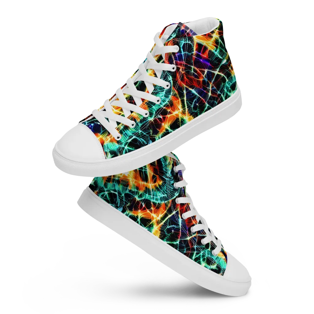 Afterdark Feathers on Women's High Top Canvas Shoes — Front