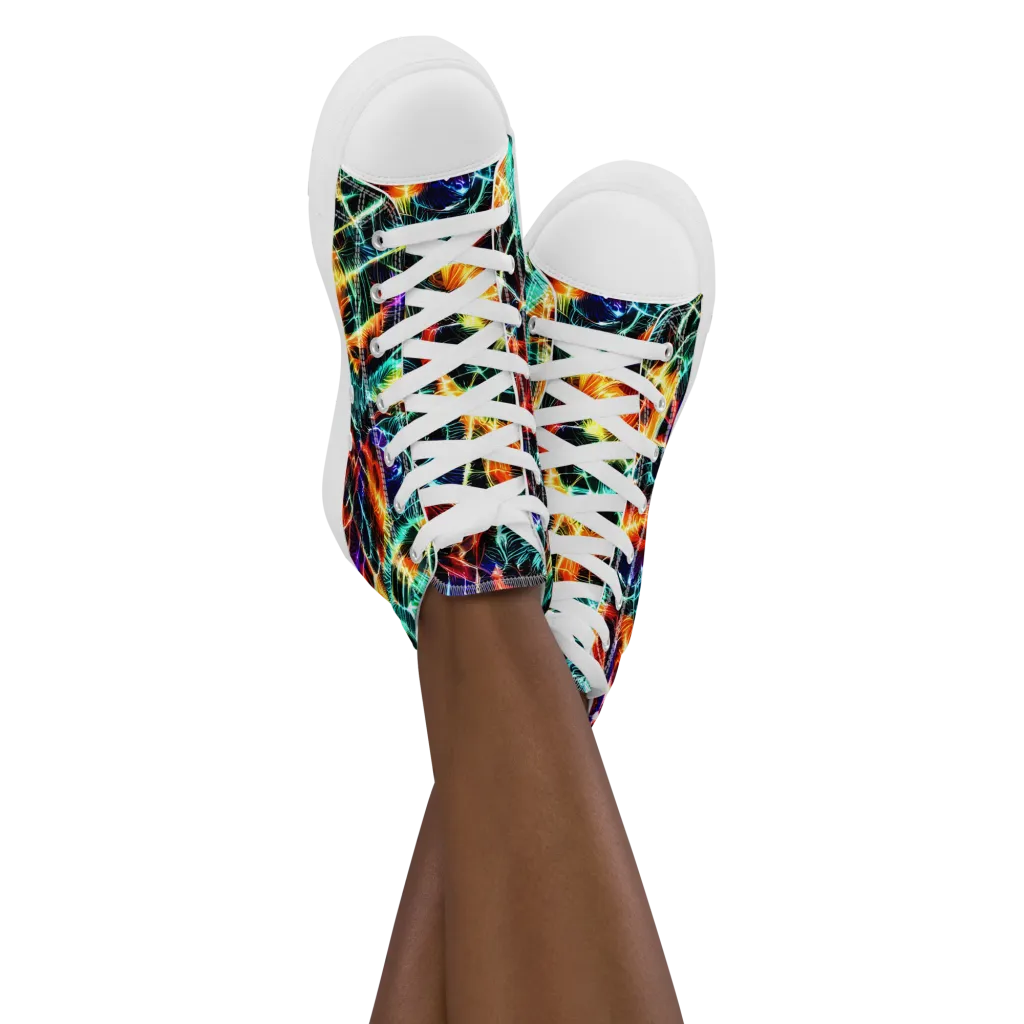 Afterdark Feathers on Women's High Top Canvas Shoes — Front