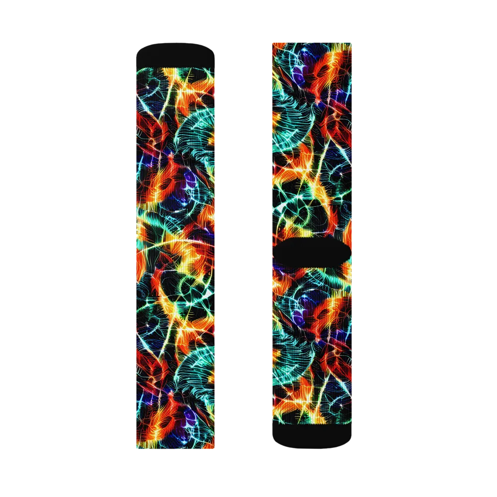 Afterdark Feathers on Socks — Right Sock