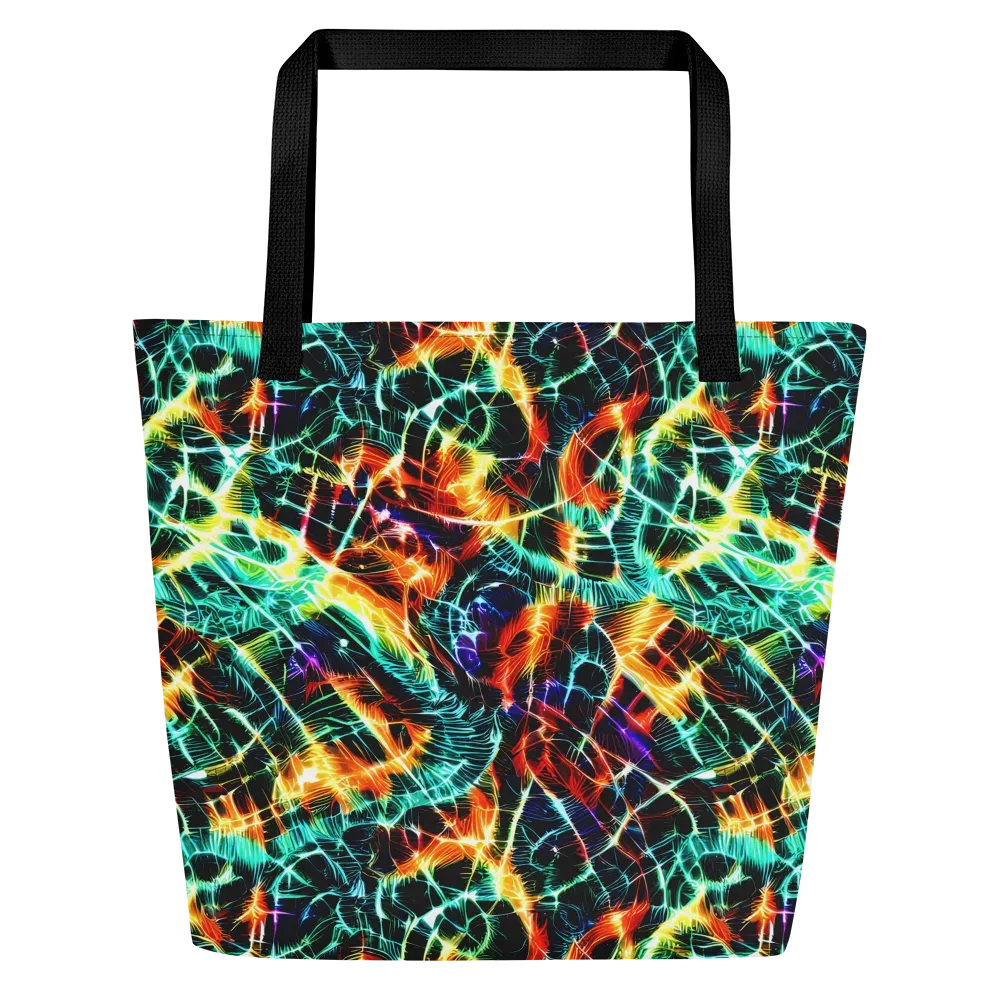Afterdark Feathers on Large Tote Bag W/ Pocket — Front