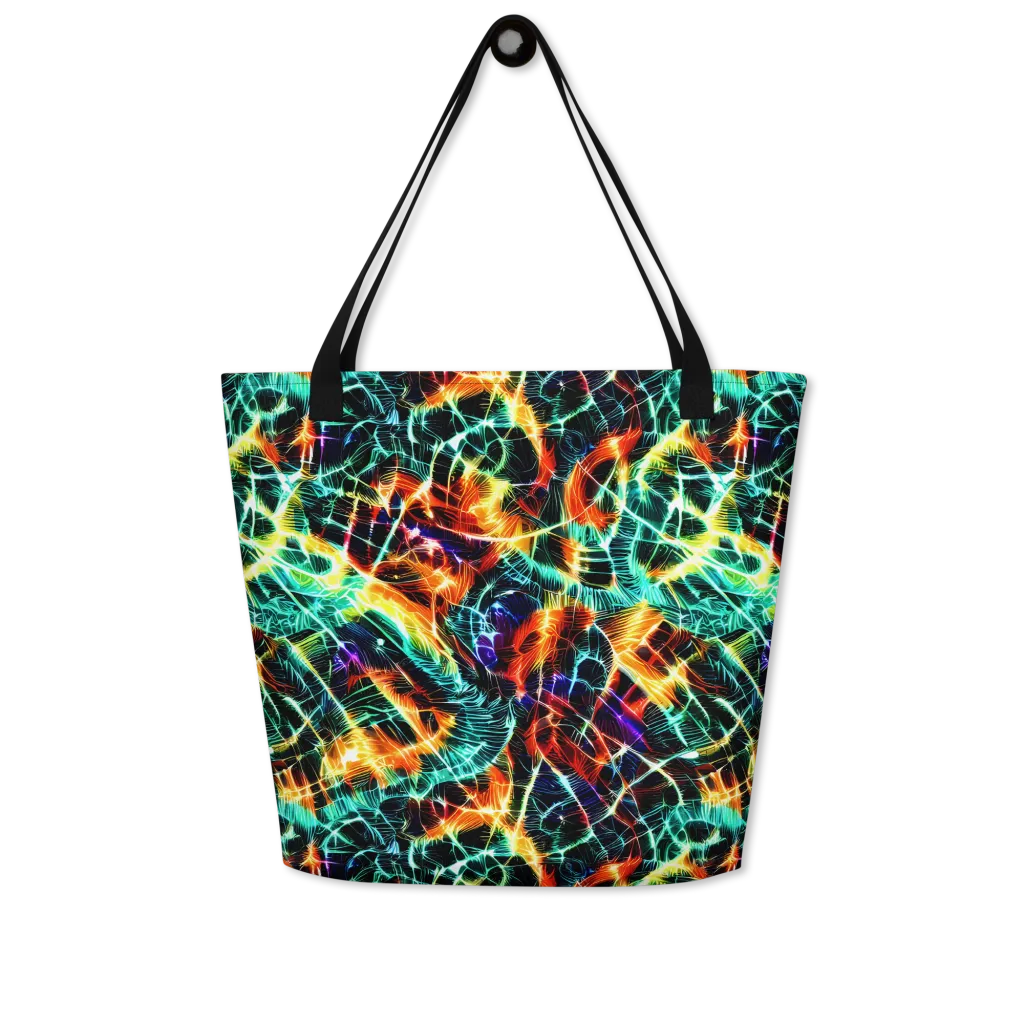 Afterdark Feathers on Large Tote Bag W/ Pocket — Front