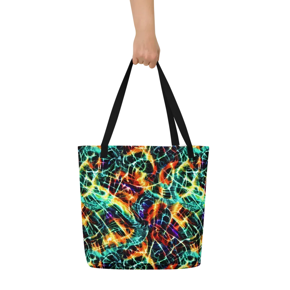 Afterdark Feathers on Large Tote Bag W/ Pocket — Front