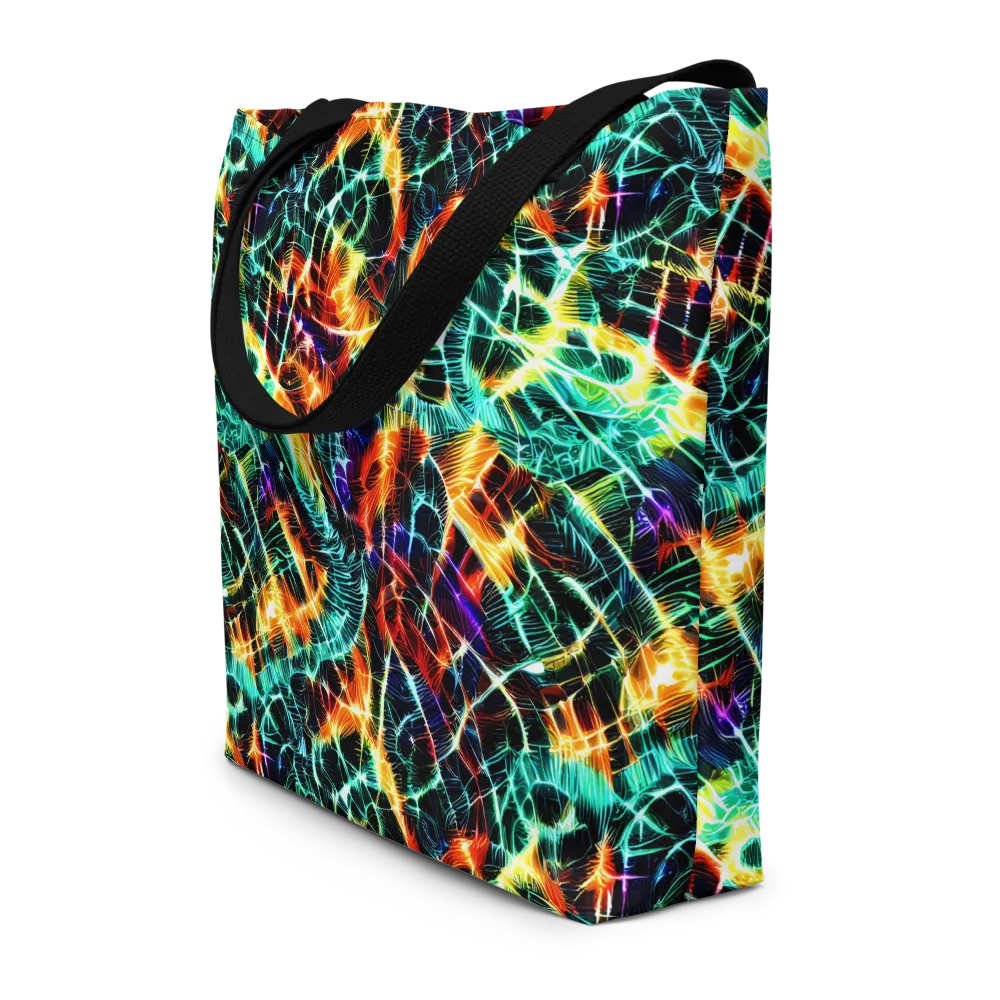 Afterdark Feathers on Large Tote Bag W/ Pocket — Front