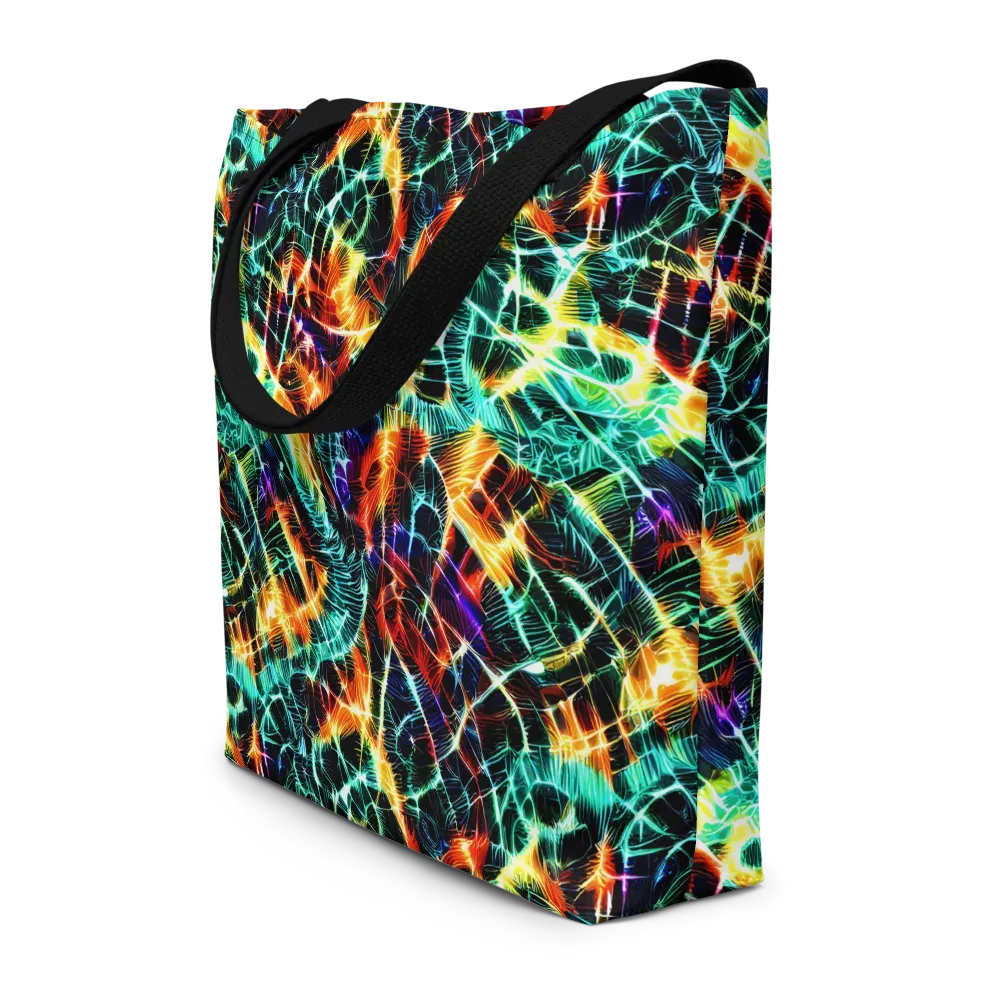 Afterdark Feathers on Large Tote Bag W/ Pocket — Front
