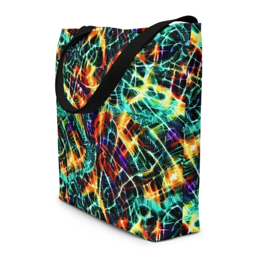 Afterdark Feathers on a Large Tote Bag W/ Pocket