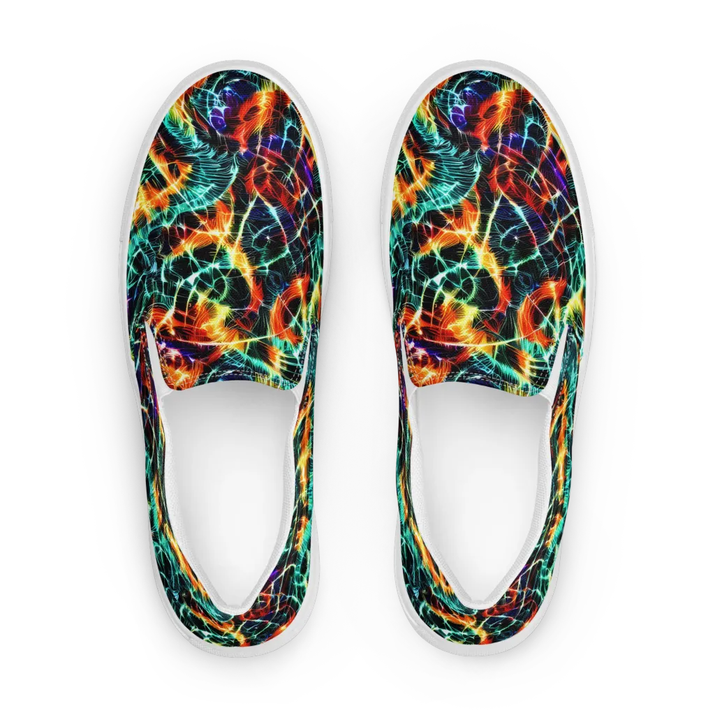 Afterdark Feathers on Women's Slip-On Canvas Shoes — Front