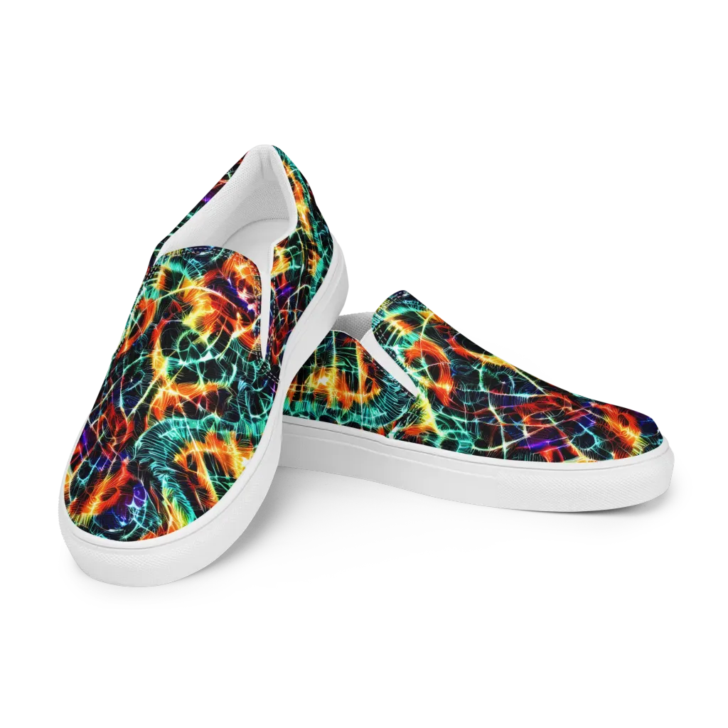 Afterdark Feathers on Women's Slip-On Canvas Shoes — Left Front