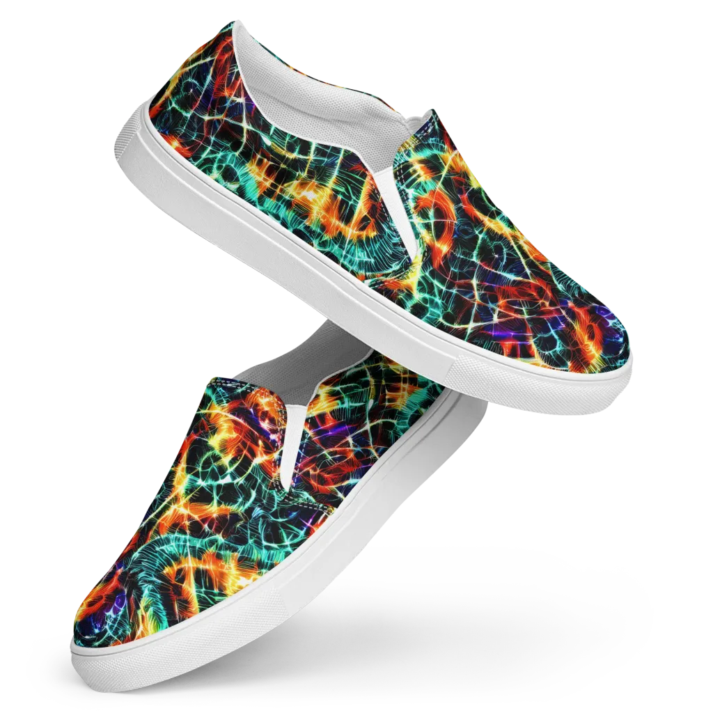 Afterdark Feathers on Women's Slip-On Canvas Shoes — Front