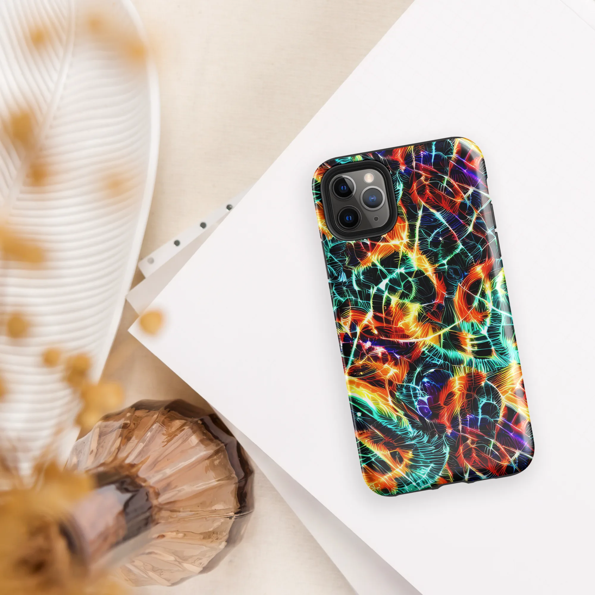 Afterdark Feathers on Tough Case for iPhone® — Front