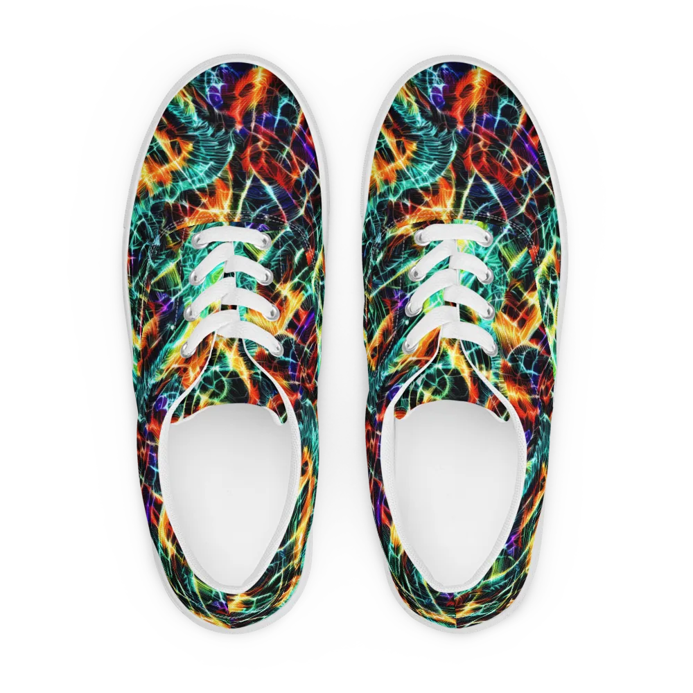 Afterdark Feathers on Men's Lace-Up Canvas Shoes — Front