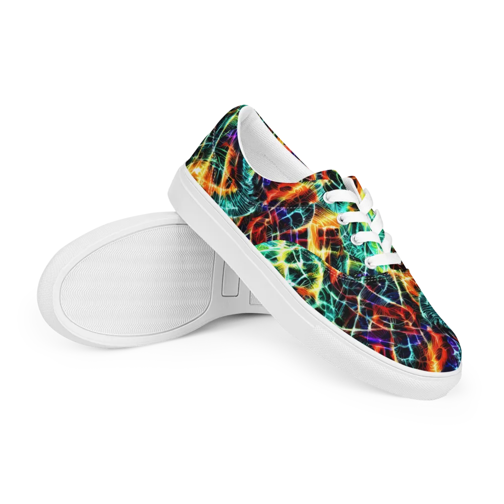 Afterdark Feathers on Men's Lace-Up Canvas Shoes — Right Front