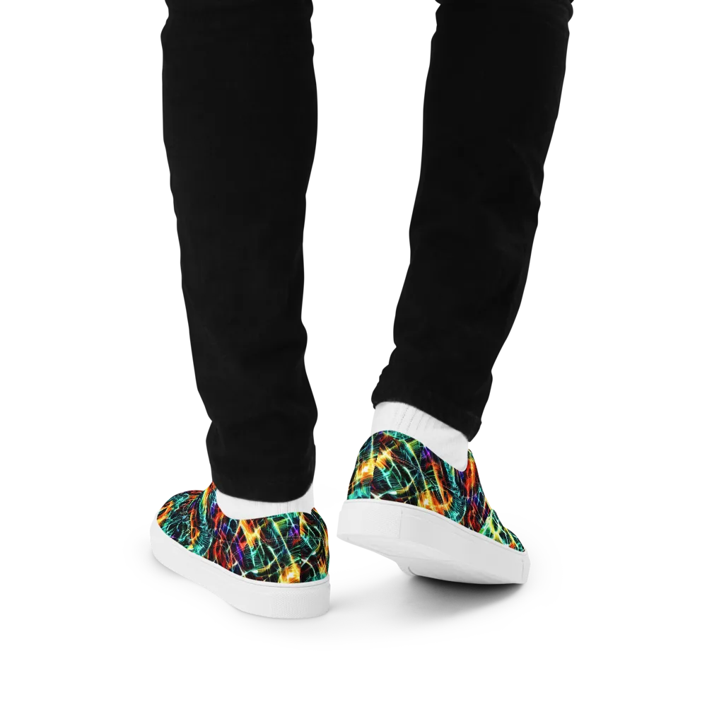 Afterdark Feathers on Men's Lace-Up Canvas Shoes — Back