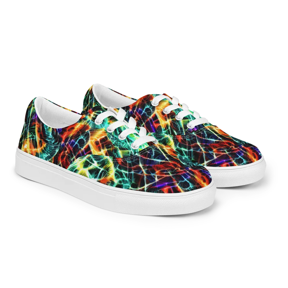 Afterdark Feathers on Men's Lace-Up Canvas Shoes — Right Front