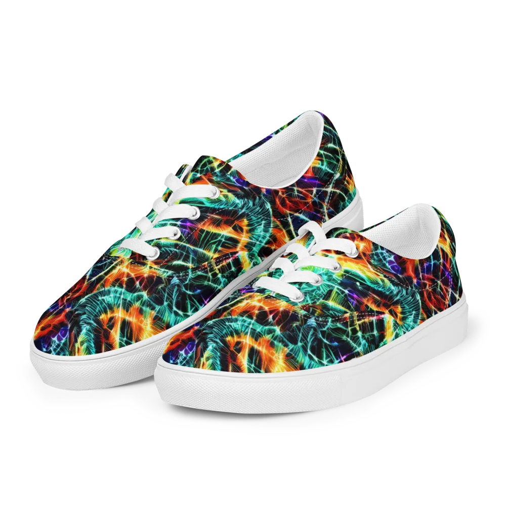 Afterdark Feathers on Men's Lace-Up Canvas Shoes — Left Front