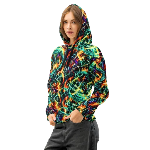 Afterdark Feathers on a Cotton Hoodie