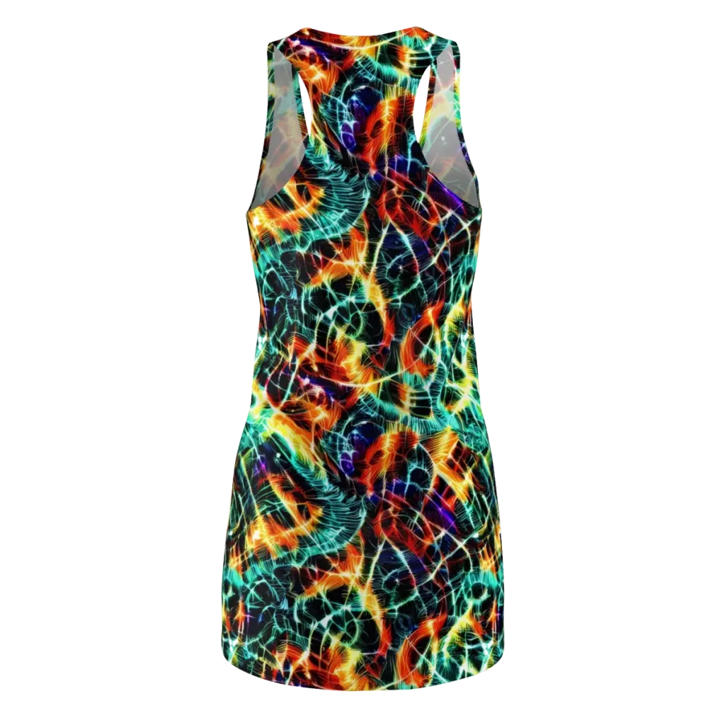 Afterdark Feathers on Racerback Dress — Back