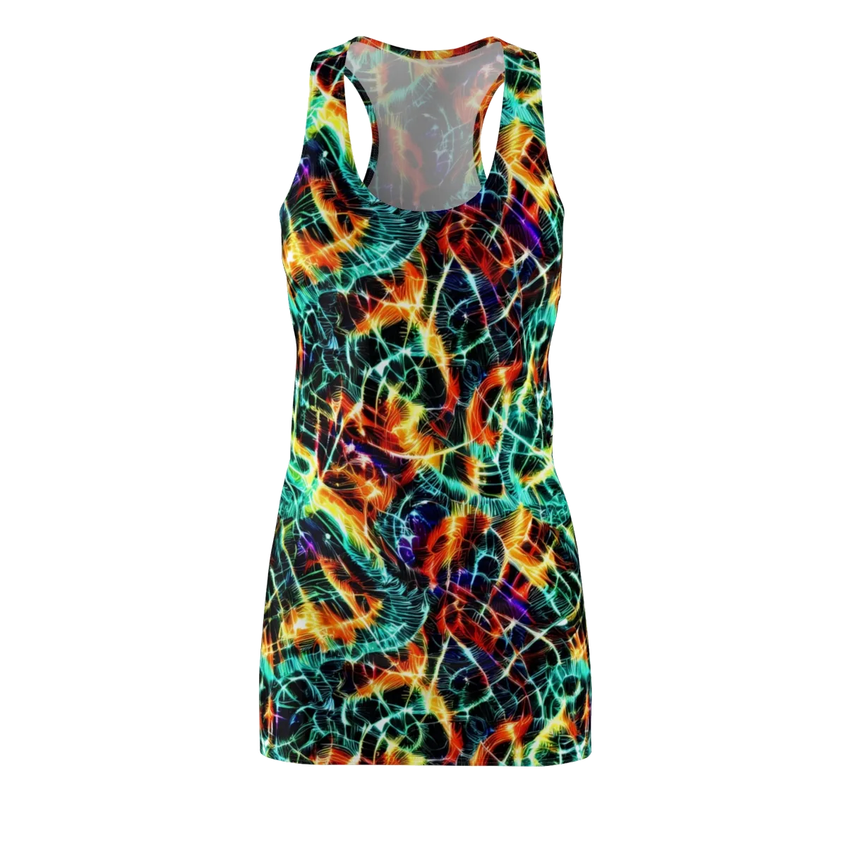 Afterdark Feathers on Racerback Dress — Front