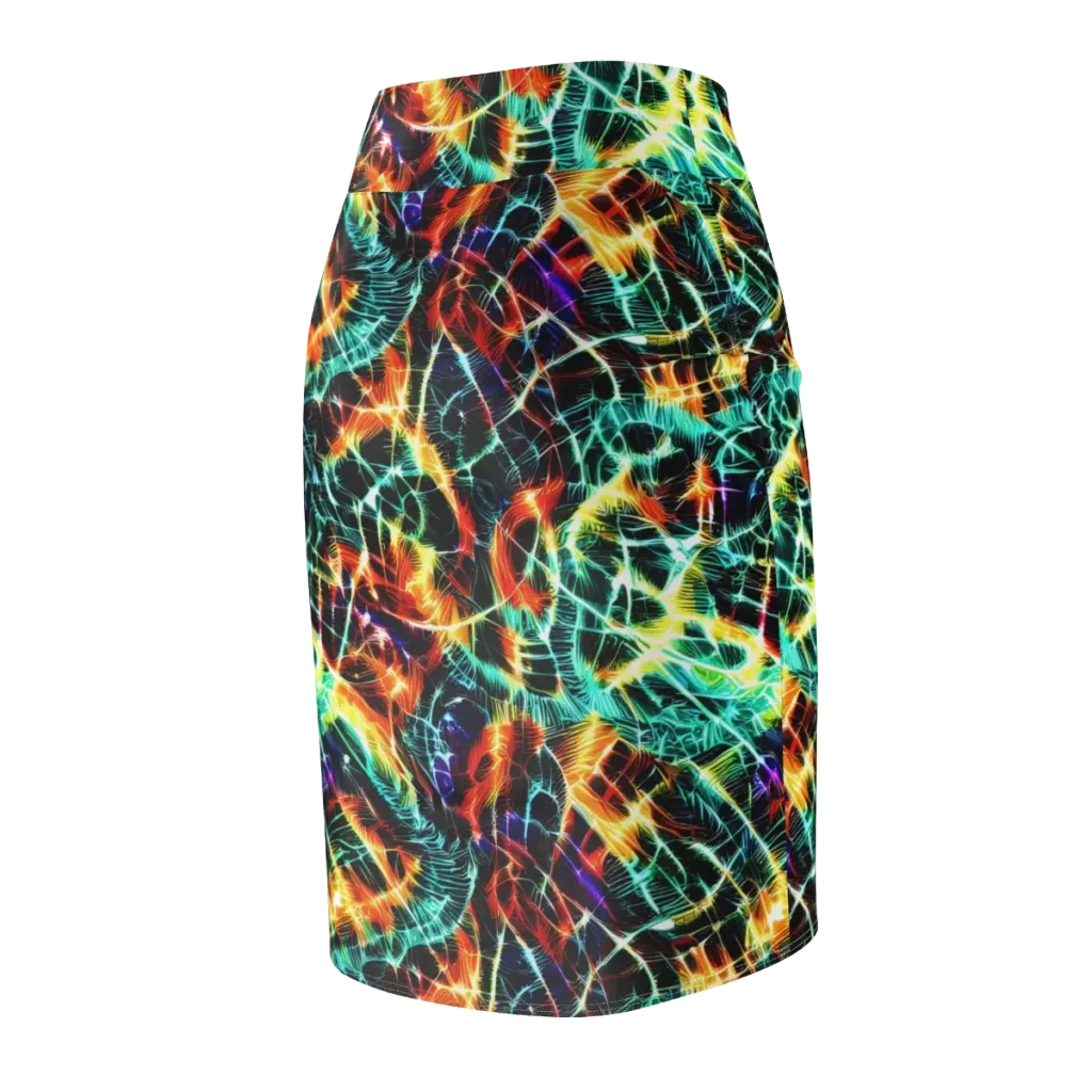 Afterdark Feathers on Pencil Skirt — Back Side