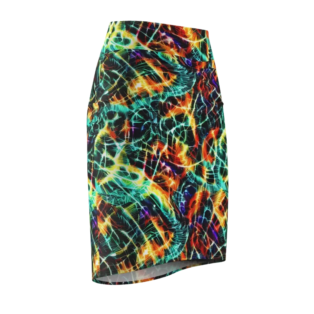 Afterdark Feathers on Pencil Skirt — Front Side