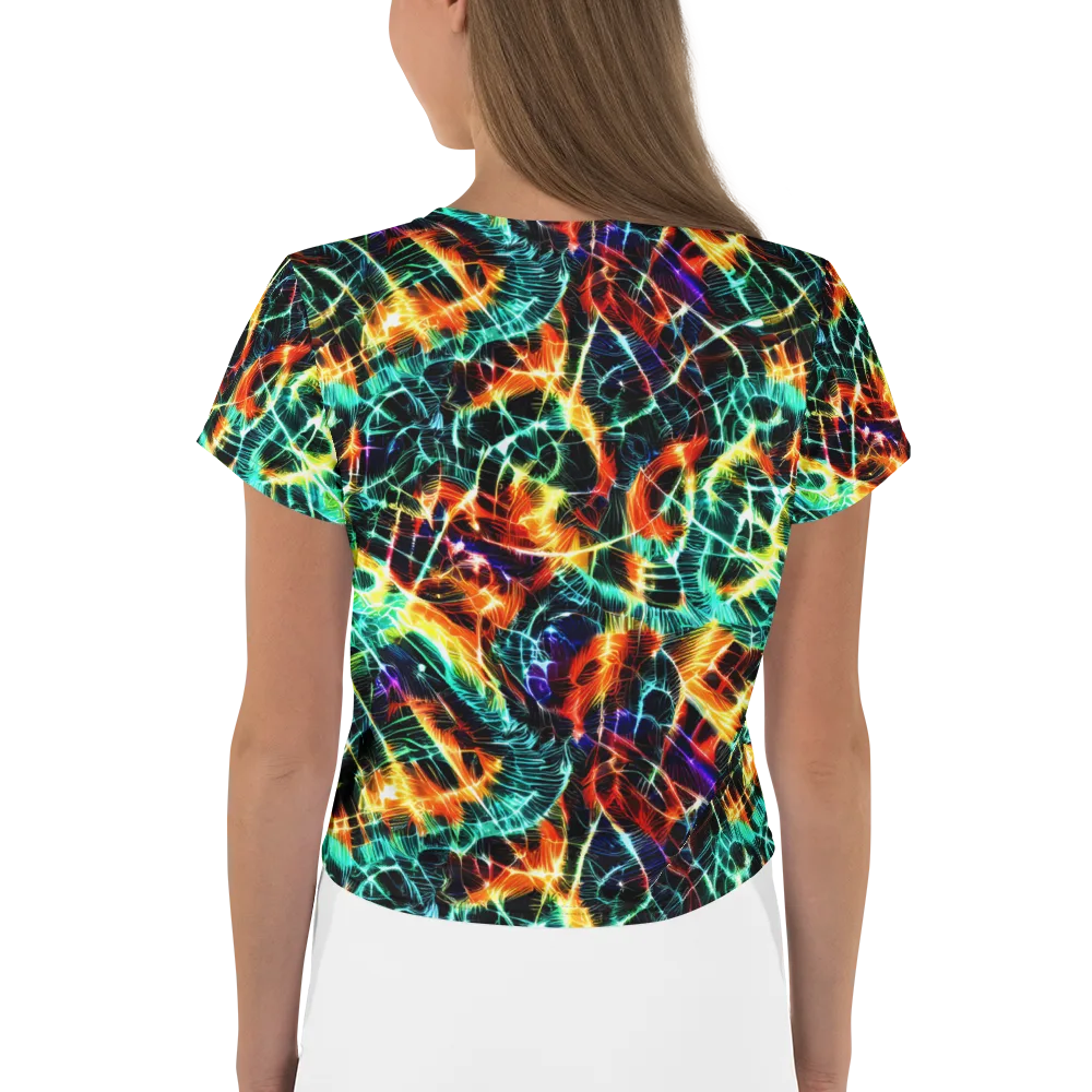 Afterdark Feathers on Crop Tee — Back