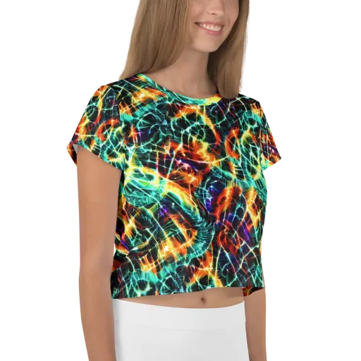 Afterdark Feathers on a Crop Tee
