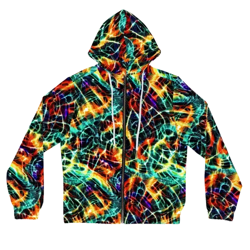 Afterdark Feathers on a Women's Full-Zip Hoodie