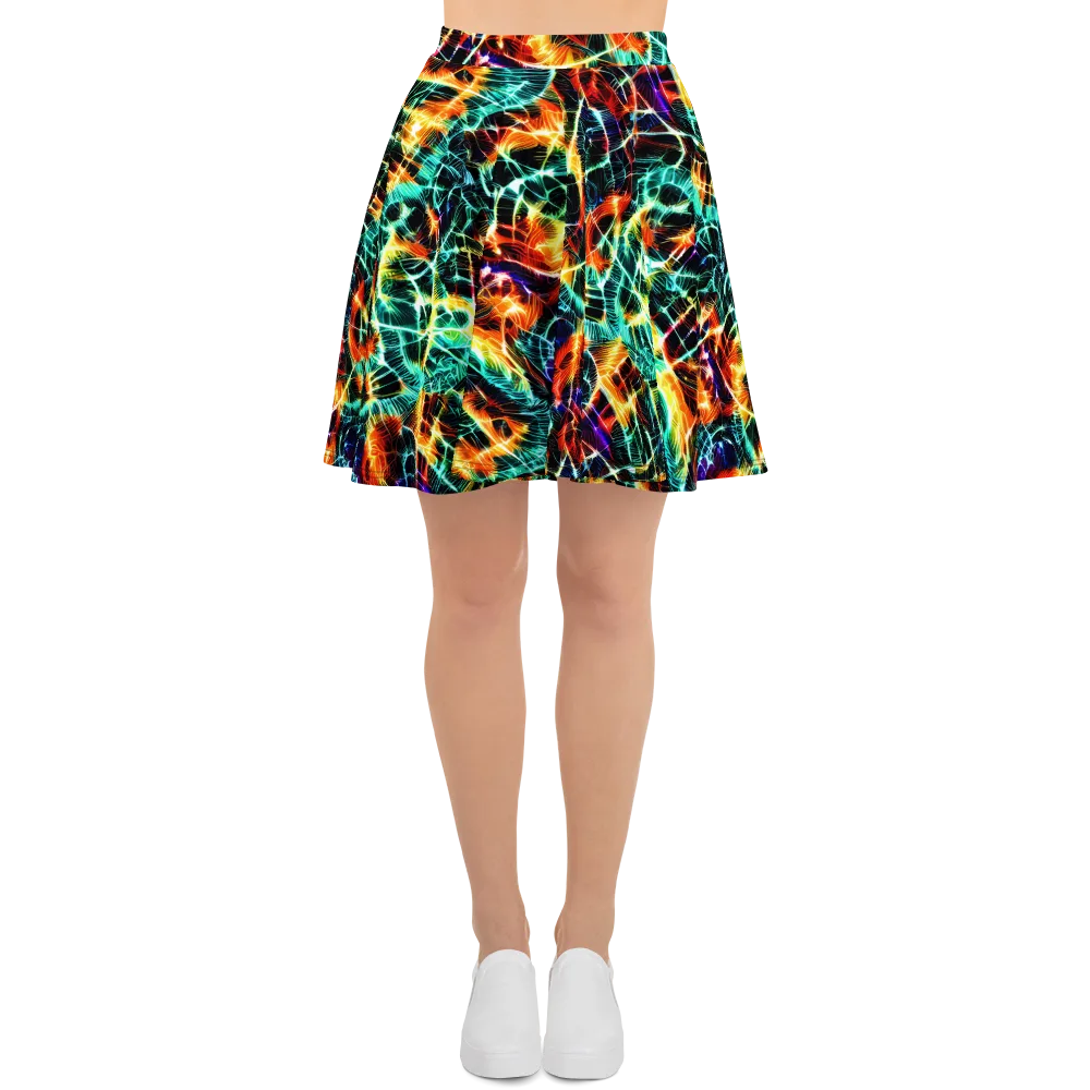 Afterdark Feathers on Skater Skirt — Front