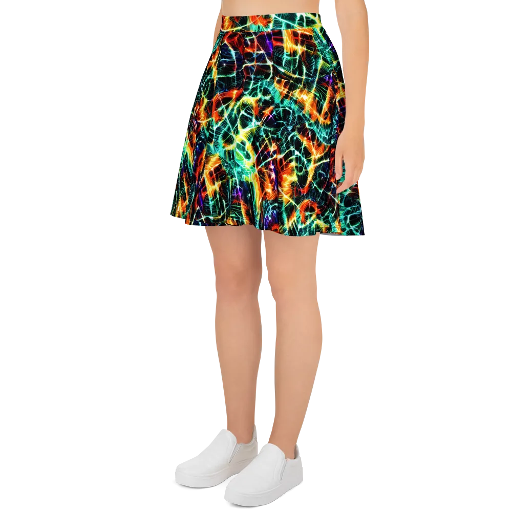 Afterdark Feathers on Skater Skirt — Left