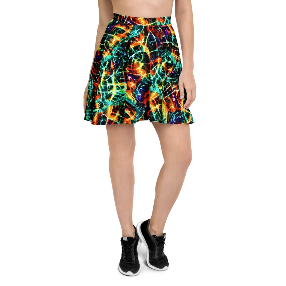 Afterdark Feathers on Skater Skirt — Front