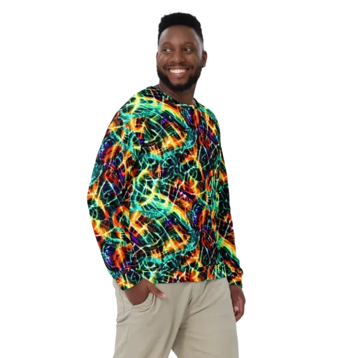 Afterdark Feathers on a Sweatshirt