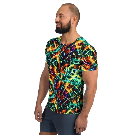 Afterdark Feathers on a Men's Athletic T-Shirt