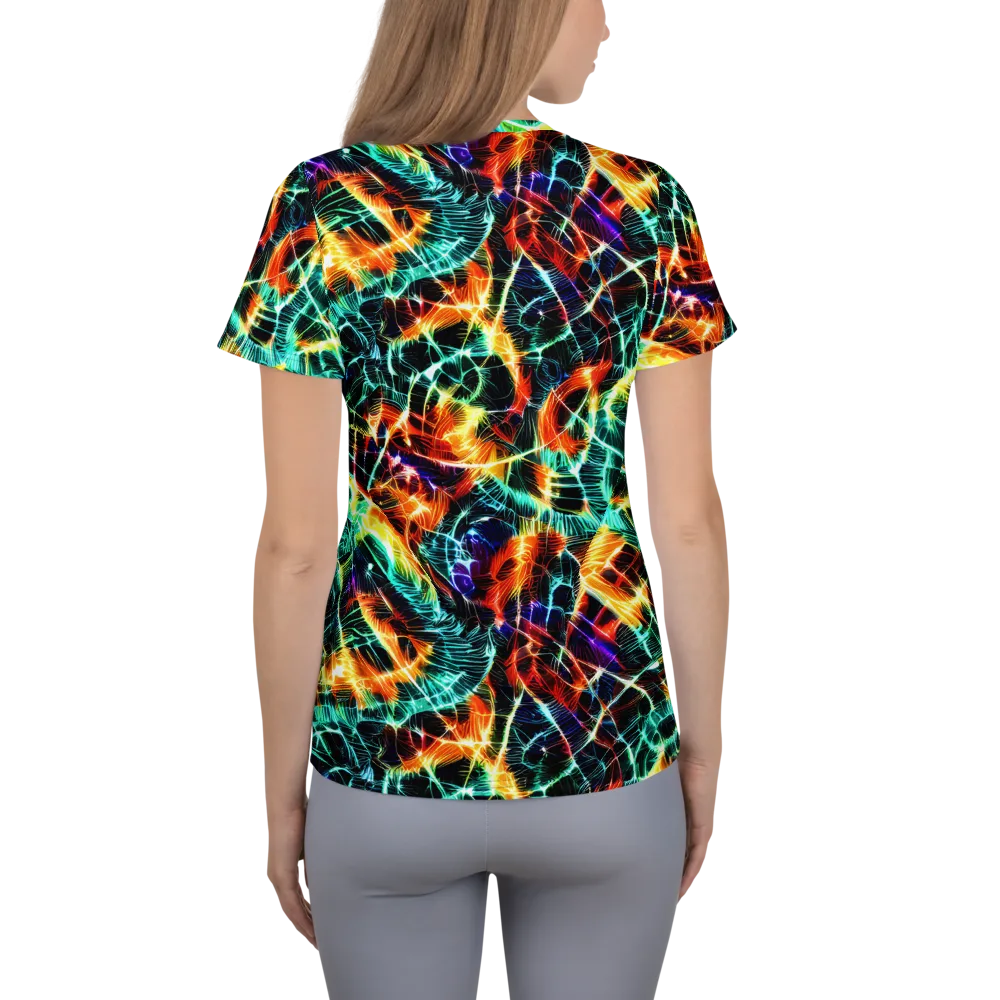 Afterdark Feathers on Women's Athletic T-Shirt — Back