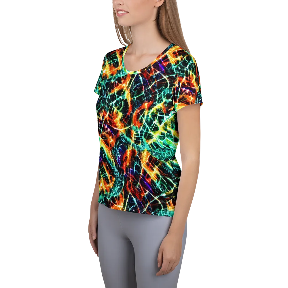 Afterdark Feathers on Women's Athletic T-Shirt — Left