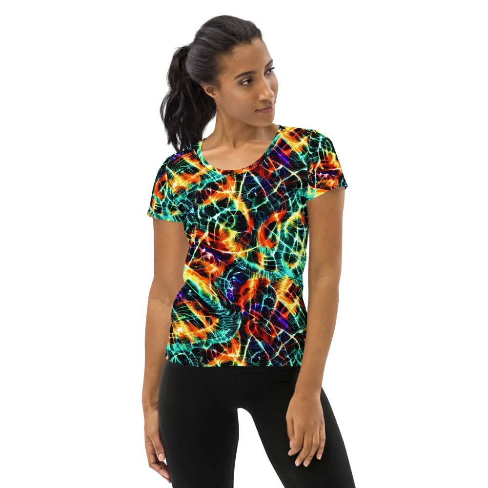 Afterdark Feathers on Women's Athletic T-Shirt — Front