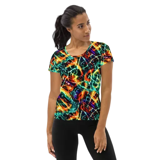 Afterdark Feathers on a Women's Athletic T-Shirt