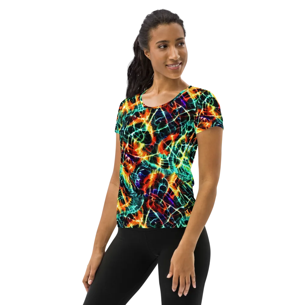 Afterdark Feathers on Women's Athletic T-Shirt — Left