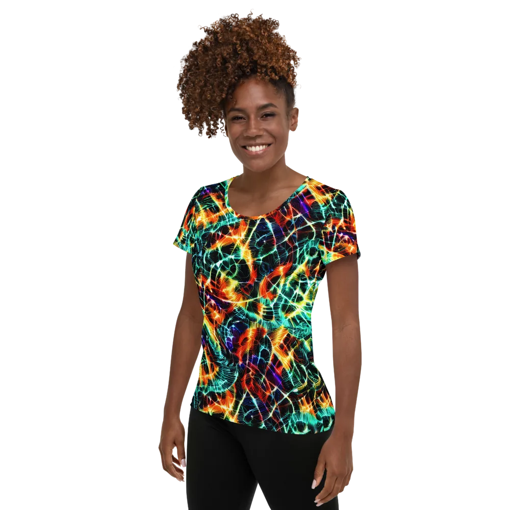Afterdark Feathers on Women's Athletic T-Shirt — Left