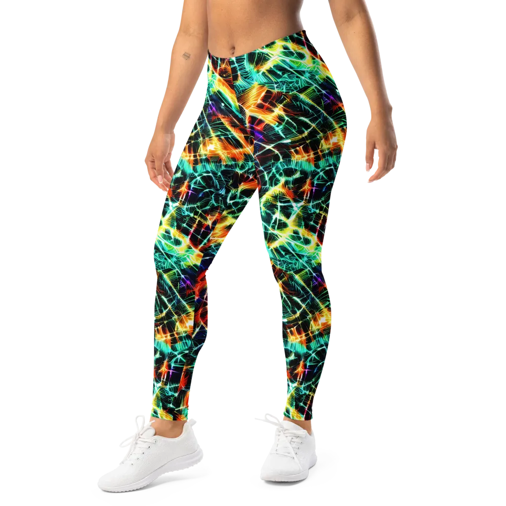 Afterdark Feathers on Leggings — Left Front