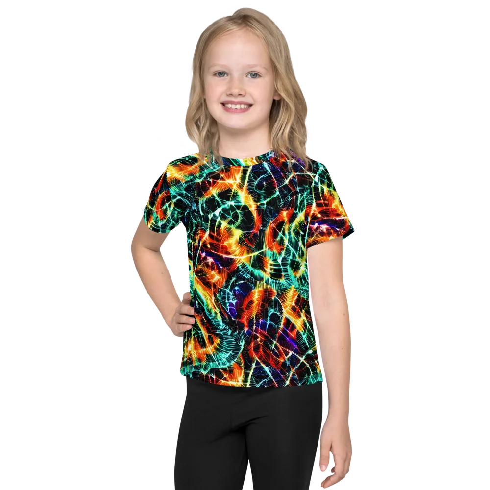 Afterdark Feathers on Kids Crew Neck T-Shirt — Front