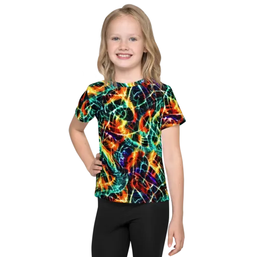 Afterdark Feathers on a Kids Crew Neck T-Shirt