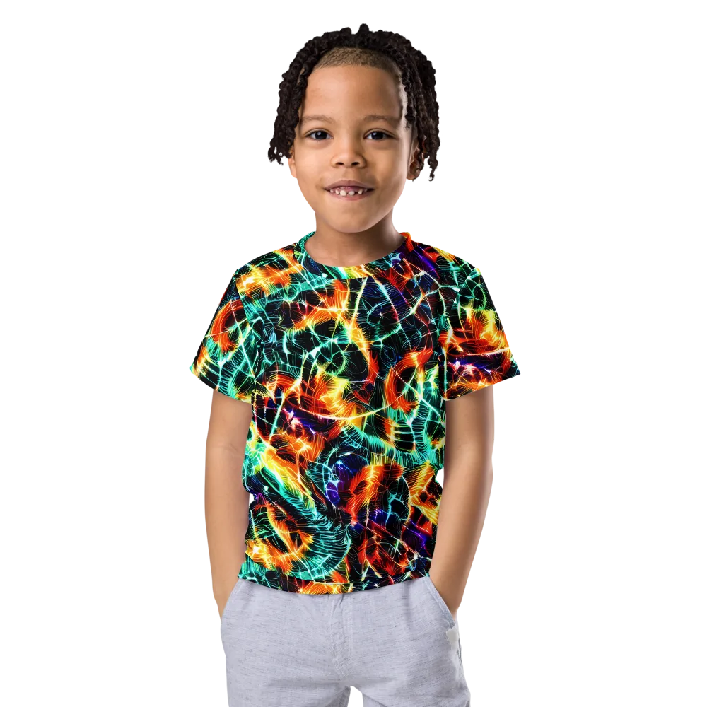 Afterdark Feathers on Kids Crew Neck T-Shirt — Front
